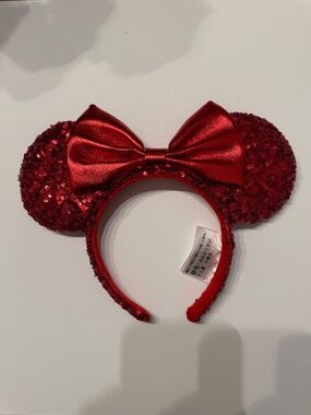 Disney Parks Classic Red Sequin Minnie Mouse Ears